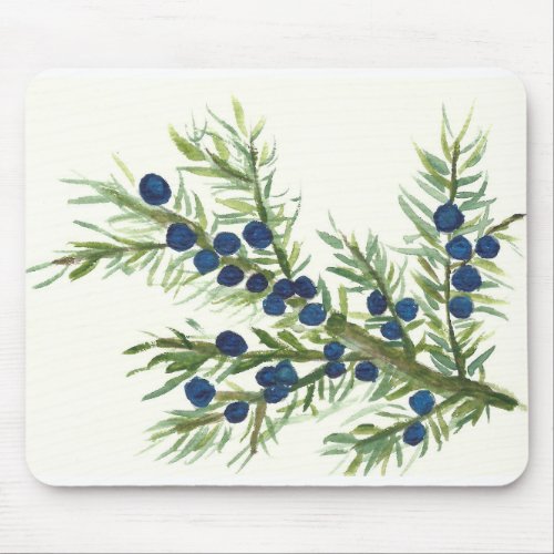 Juniper twig with blue berries mouse pad