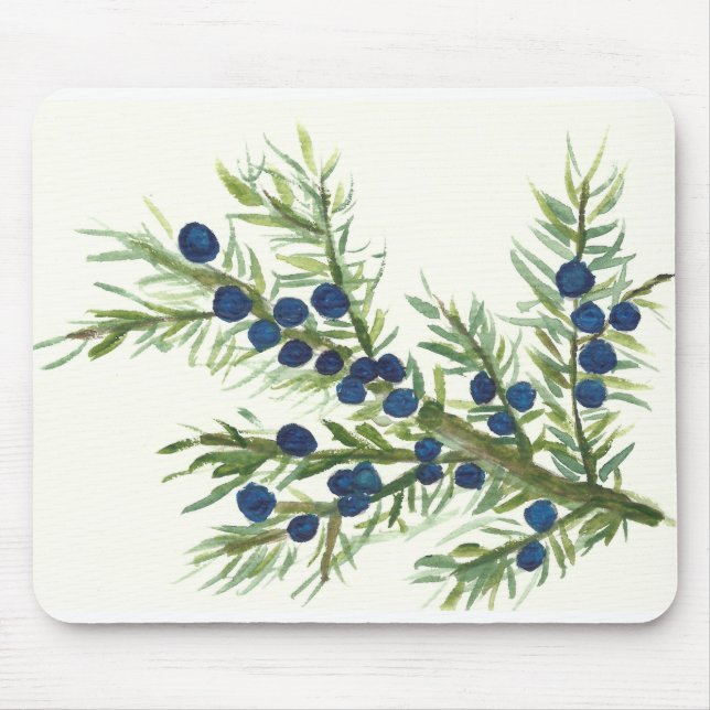 Juniper twig with blue berries mouse pad (Front)