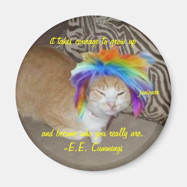 junipurr courage keychain magnet (Front)