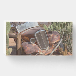 Junk car wooden box sign