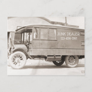 Junk Dealer Antique Truck Monochrome Antiques Postcard