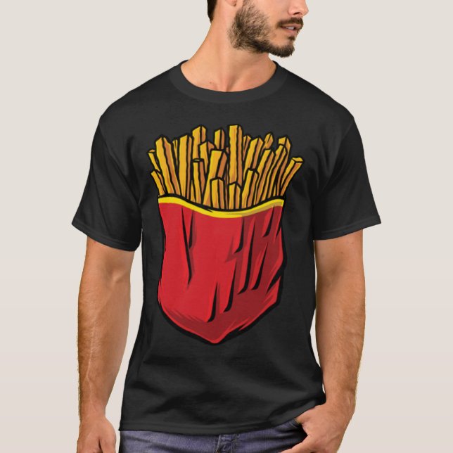 Junk Food Fast Food Chips Fries in a Bag T-Shirt (Front)
