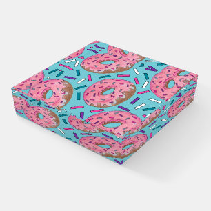 Junk Food Foodie Pink Teal Donut Doughnut Sprinkle Paperweight