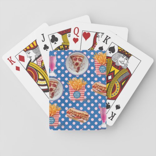 Junk Food Yummy Snack Polka Dot Pattern Playing Cards