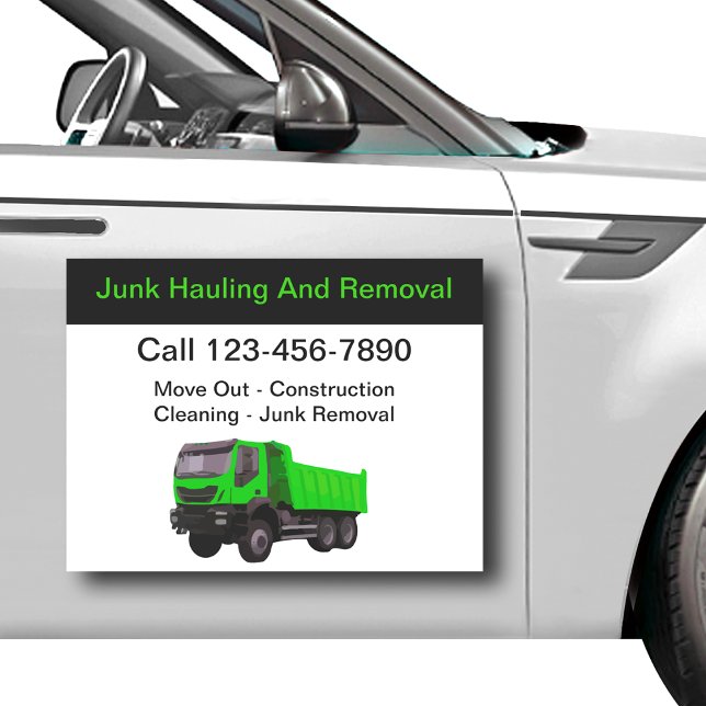 Junk Hauling And Removal Bold Simple Modern Car Magnet (Creator Uploaded)