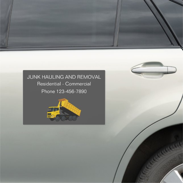 Junk Hauling And Trash Removal Car Magnet (In Situ)