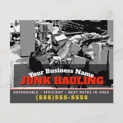 Junk Hauling Garbage Removal 4x5 Custom Marketing Flyer
