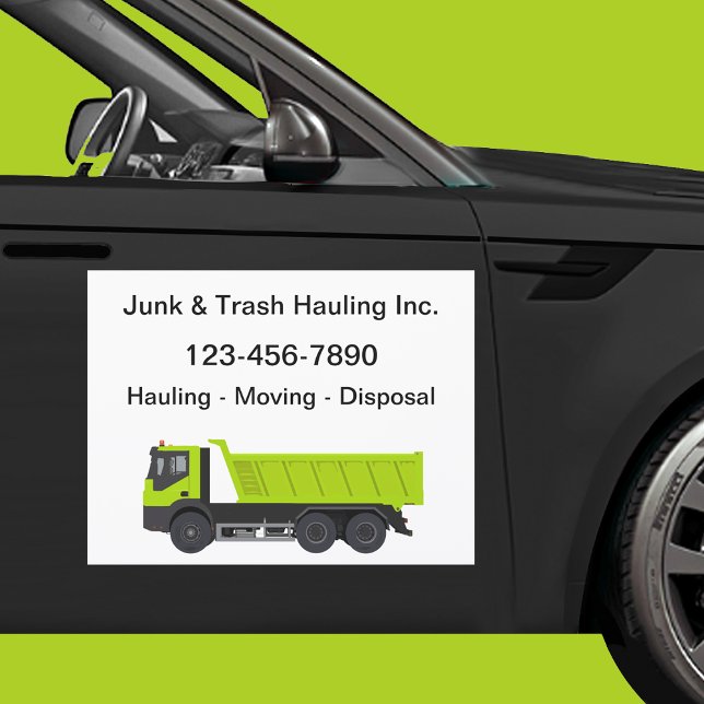 Junk Hauling Logo Template Mobile Car Magnet (Creator Uploaded)