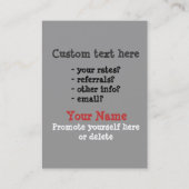 Junk Hauling Removal business template Business Card (Back)