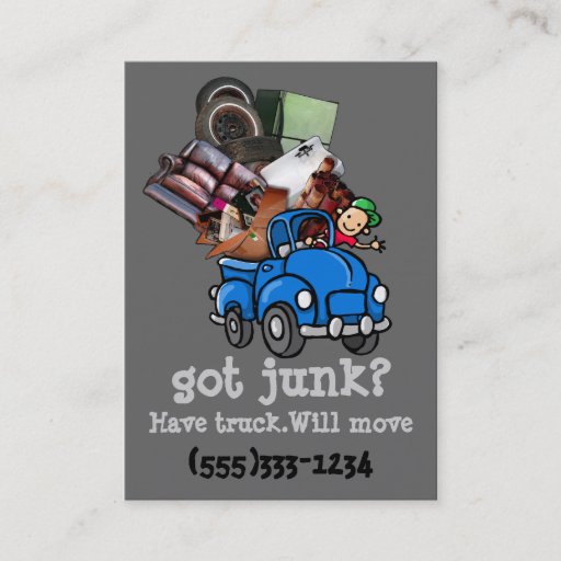 Customizable Junk Hauling Removal business template Business Card Template