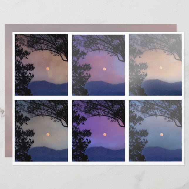 Junk Journal Faerie Skies Moon Trees Fantasy 7-12 (Front/Back)