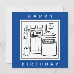 Junk Mail and Dustbin Cartoon Card