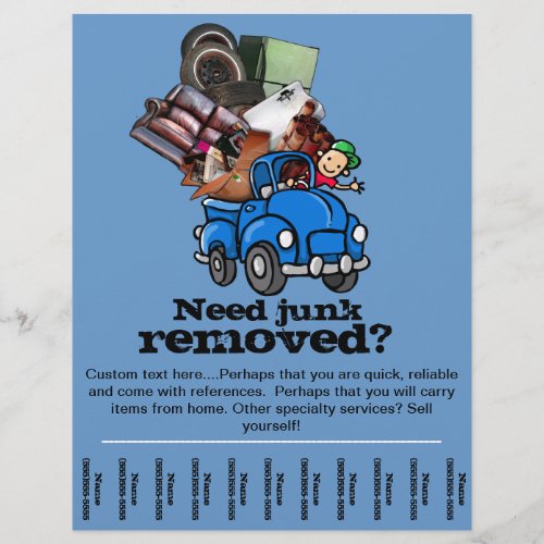 Junk or Garbage Removal Business promo flyer templ