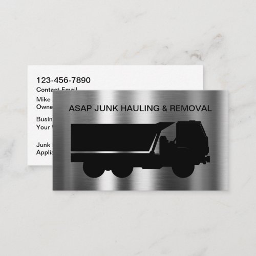Junk Removal And Dumpster Rental Business Card