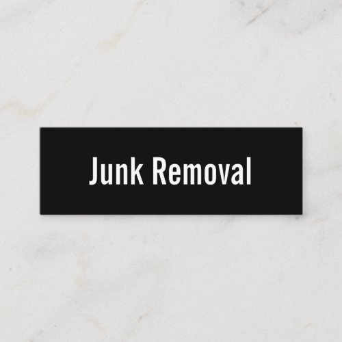 Junk Removal Black and White 2 Sided Promotional  Mini Business Card