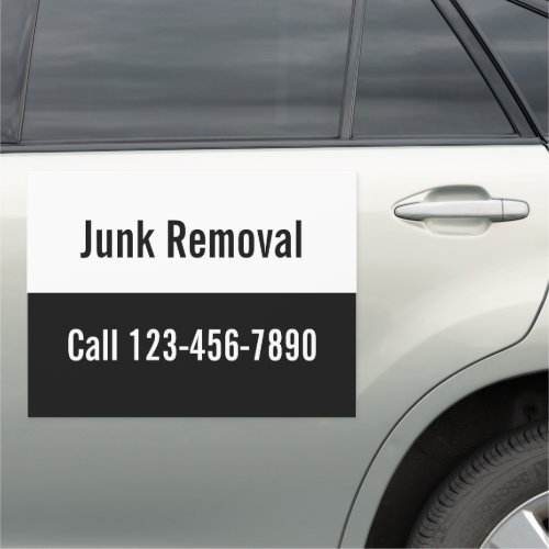 Junk Removal Black and White Promotional Car Magnet