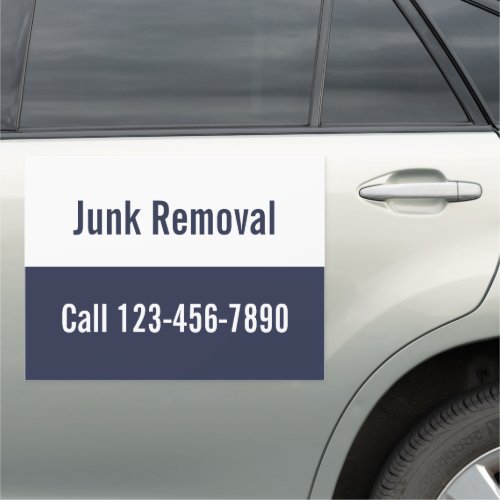 Junk Removal Blue White Promotional Text Template Car Magnet