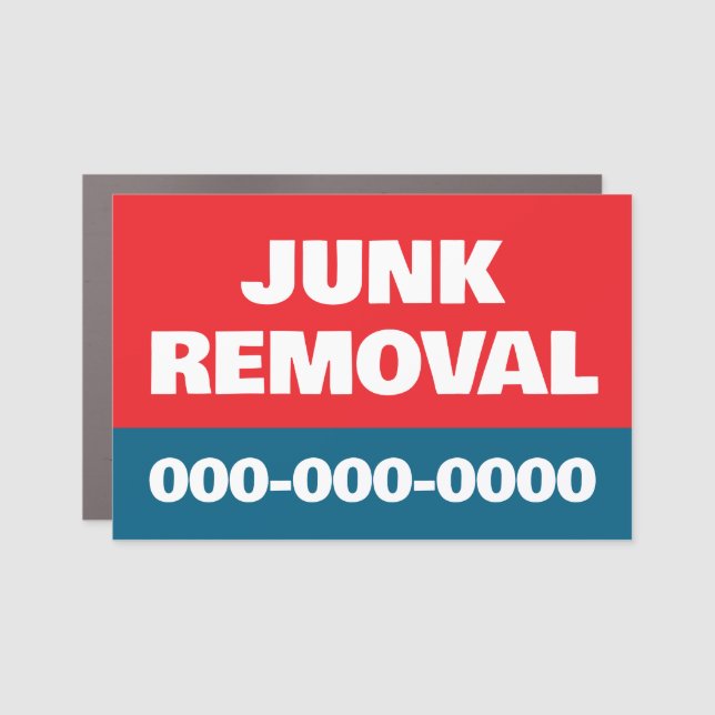 Junk Removal Business Attention Getting Car Magnet (Front)