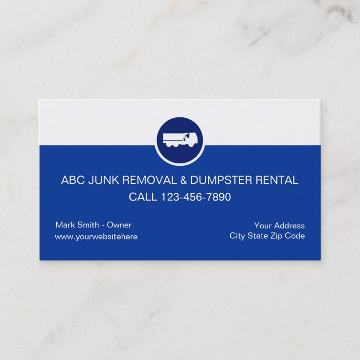 Junk Removal Business Cards 