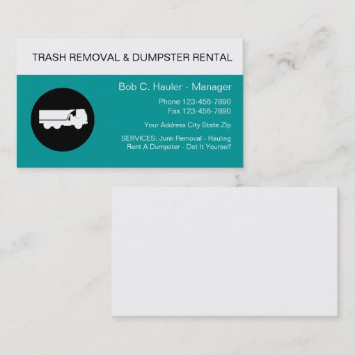 Junk Removal Business Cards Zazzle