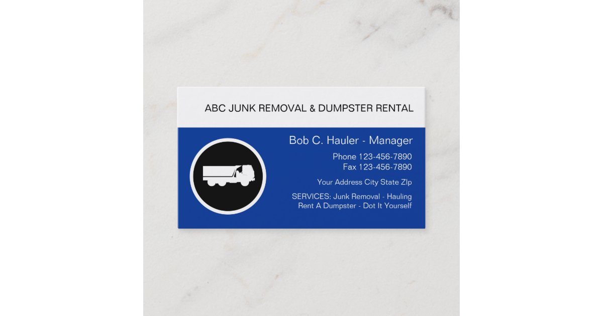 Junk Removal Business Cards
