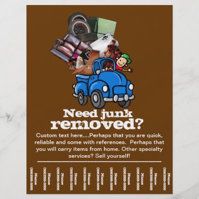 junk hauling garbage removal promo tearsheet flyer zazzle com junk removal flyers