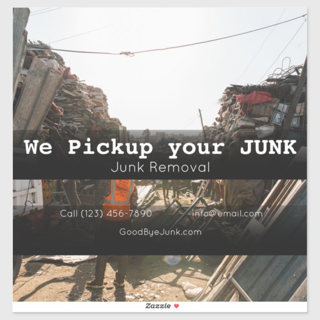 Junk Removal company vehicle adverting business  Sticker (Sheet)