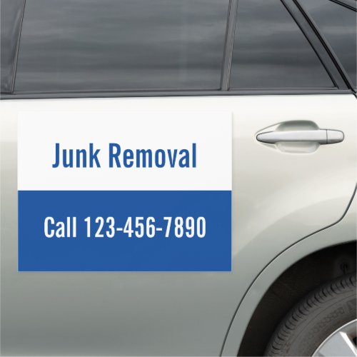 Junk Removal Deep Blue and White Promotional Car Magnet