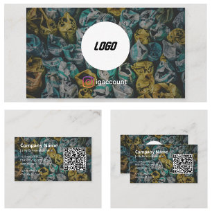 Junk Removal Dumpster QR Code Logo Business Card
