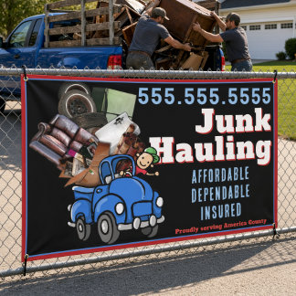 Junk Removal. Garbage Hauling. Truck Hauling Banner