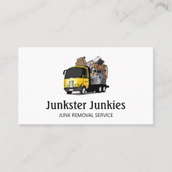 Junk Removal Garbage Hauling Truck Service Business Card by tyraobryant at Zazzle