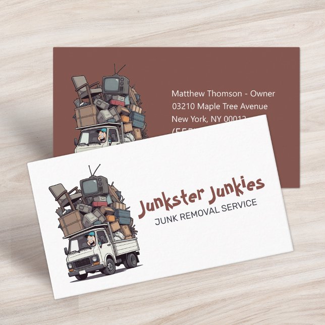 Junk Removal Garbage Hauling Truck Service Business Card (Creator Uploaded)