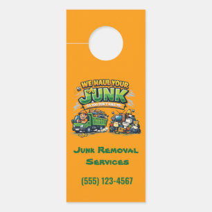 Junk Removal Garbage Hauling Truck Service Door Hanger