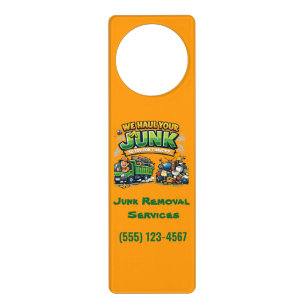 Junk Removal Garbage Hauling Truck Service Door Hanger