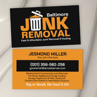 Junk Removal & Hauling Business Card