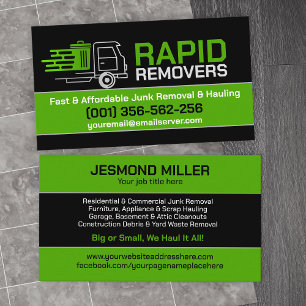 Junk Removal & Hauling Business Card