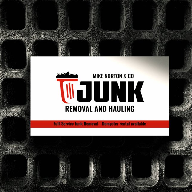 Junk Removal & Hauling Business TRASH BIN RED Card (Creator Uploaded)