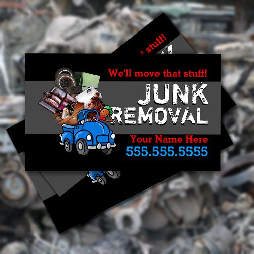 Junk Removal Hauling Garbage Black Man Business Card