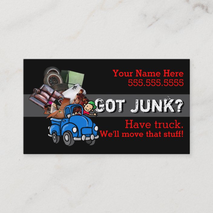 Junk removal.Hauling.Garbage.Promotional Business Card Zazzle