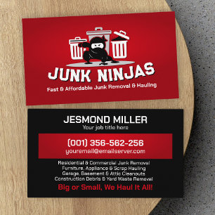 Junk Removal & Hauling - Junk Ninjas Business Card