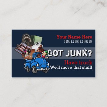 Junk Removal Junk Hauling Garbage Cleaning Promo Business Card by Make_Money at Zazzle