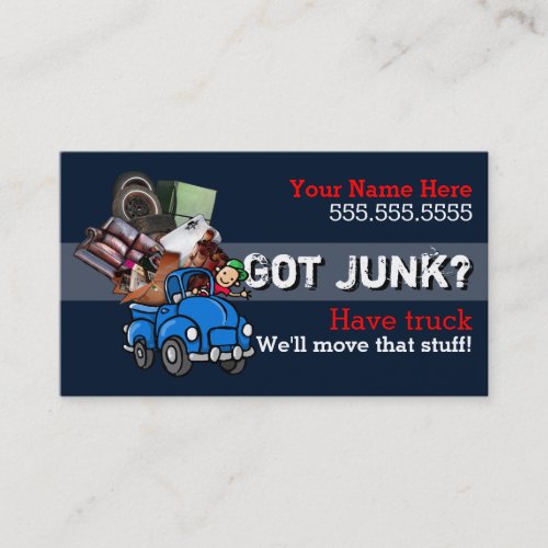 Junk Removal Junk Hauling Garbage Cleaning Promo Business Card