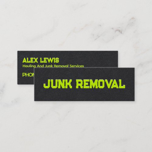 Junk Removal Mini Business Card