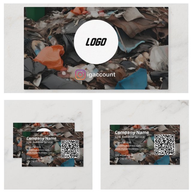 Junk Removal QR Code Logo Business Card (Junk Removal QR Code Logo Business Card
)
