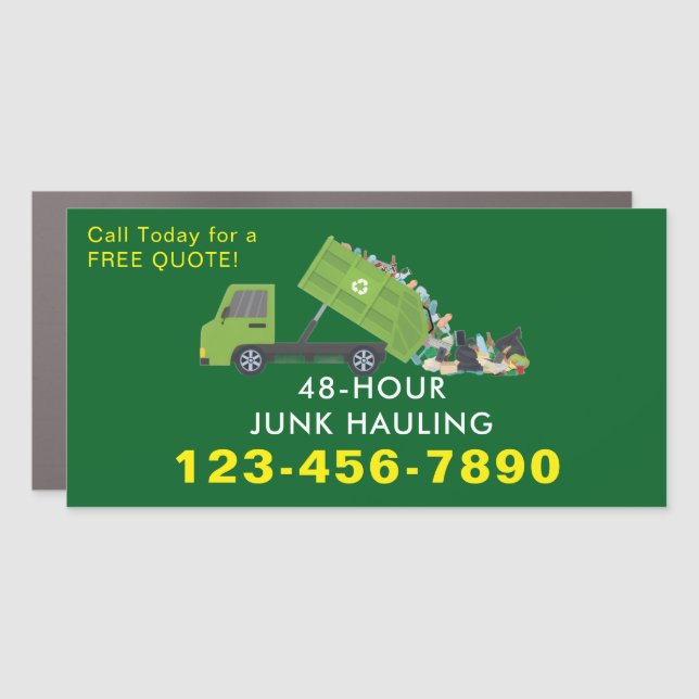 Junk Removal Service Vehicle Advertising Design Car Magnet (Front)