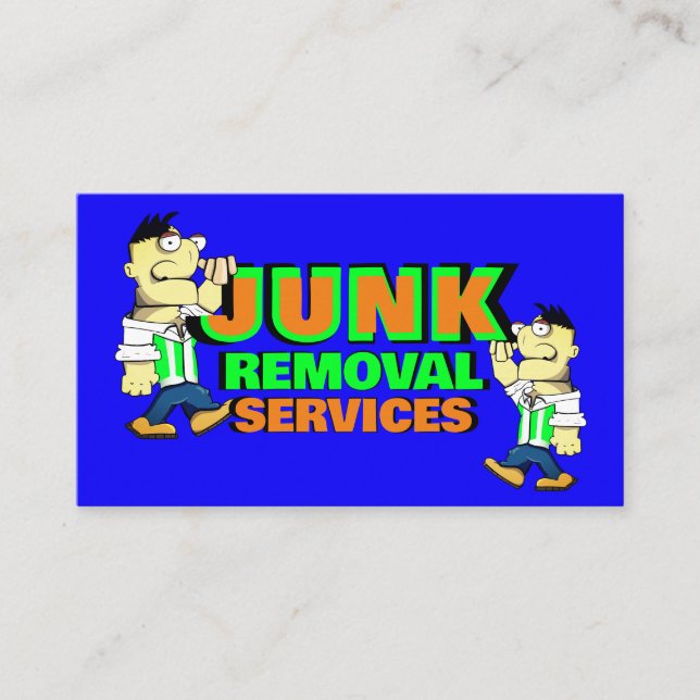 Junk Removal Services Cleaning Up Rubbish Hauling  Business Card (Front)