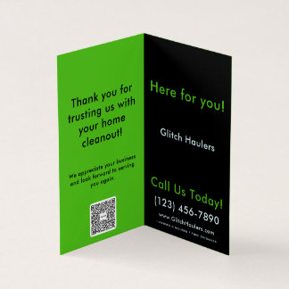 Junk Removal Thank You Card - Custom Residential 