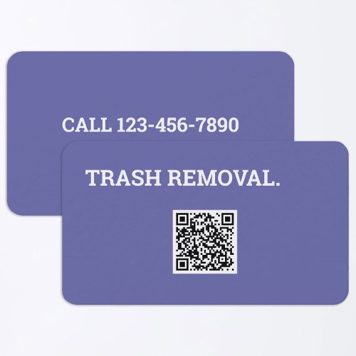 Junk Removal Trash Recycling QR Code Business Card