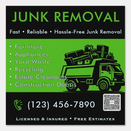 Junk Removal Yard Sign - Custom Residential Lawn