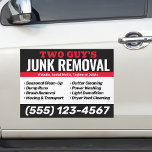 Junk & Waste Hauling Car Magnet<br><div class="desc">eye catching bold font colors in red and black</div>